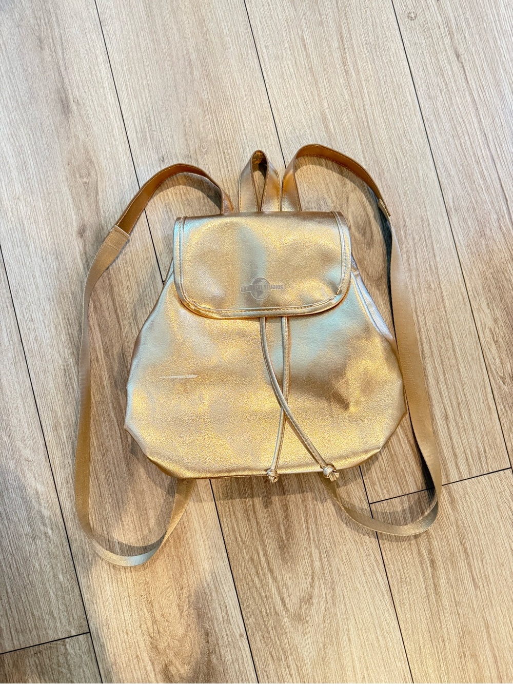 Metallic Gold Women's Backpack - Casual Drawstring Backpack